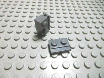 Lego 3 Platten 1x2 mit Schiene neudunkelgrau 32028 Set 5770 7208 10243 10231