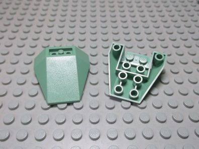 Lego 2 Keile Schrägsteine 4x4 Sandgrün Sand Grün 3 fach negativ 4855 Set 7018