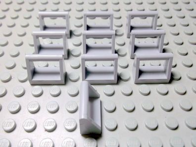 Lego 10 Fliesen 1x2 mit griff neuhellgrau 2432 Set 10159 7744 7649 10213