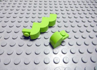 Lego 4 Rundsteine Bogensteine 2x1x1 lime hellgrün 6091 Set 8961 8362 20200
