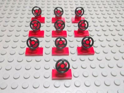 Lego 10 Lenkräder rot 3829c01 Set 4207 1966 6433 7631