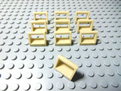 Lego 10 Fliesen mit Griff tan beige 2432 Set 2509 4502 75059 7600