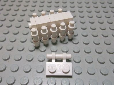 Lego 10 Platten 1x2 mit Griff weiß Nummer 2540