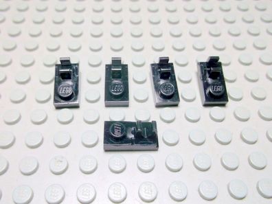 Lego 5 Platten 1x2 Clip oben schwarz 92280 Set 9444 5767 7347 10242