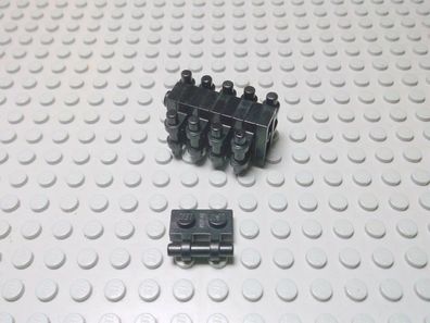 Lego 10 Platten 1x2 mit Griff schwarz Nummer 2540
