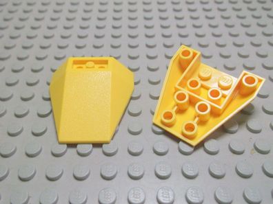 Lego 2 Keile Schrägstein 4x4 Gelb 3 fach negativ Nummer 4855