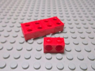 Lego Technic 5 Lochsteine 1x2 mit 2 Löcher rot 32000 Set 7721 6869 8070 9441