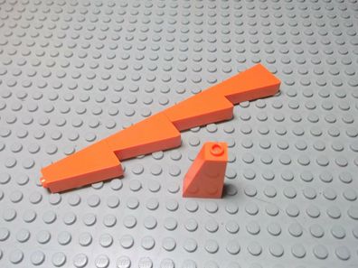 Lego 5 Schrägsteine 75 Grad Positiv 2x1x3 orange oben zu 4460b Set 7991 8404 38