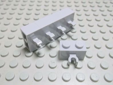 Lego 5 Steine 1x2 vertikal Clip neuhellgrau 30237b Set 9450 8038 70012