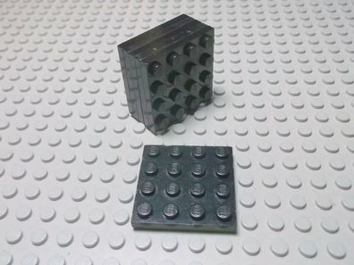 Lego 6 Platten flach 4x4 in schwarz 3031 Set 8969 7602 4955 6285