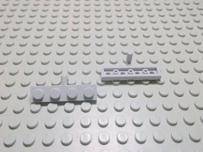 Lego 2 Platten 1x4 mit Haken neuhellgrau 30043 Set 10219 6860 10197 7744