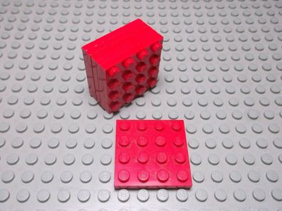 Lego 6 Platten flach 4x4 rot 3031 Set 390 6345 4483 148 7823