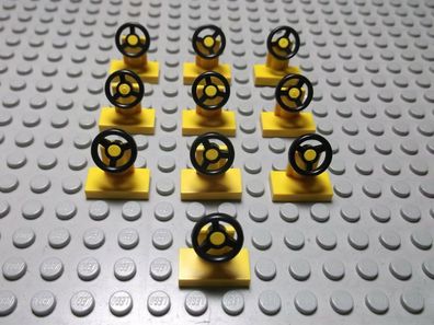 Lego 10 Lenkräder gelb 3829c01 Set 3184 6655 3661 7990