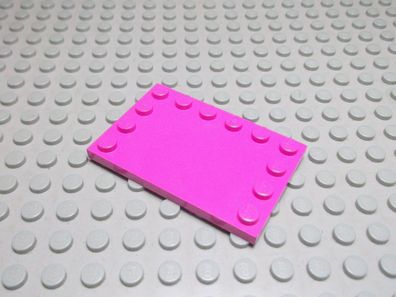 Lego 1 Fliese 4x6 dunkel rosa 3 Randnoppen Noppen 6180 Set 5855 5874 5875 79104