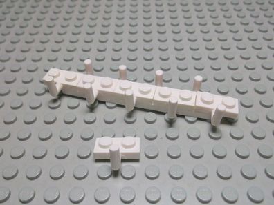 Lego 10 weiße Plättchen 1x2 mit Haken 4623 Set 6337 5580 6520 10196