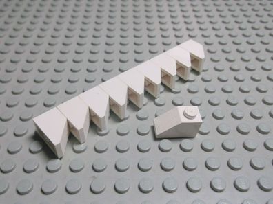 Lego 10 Stück Schrägsteine 45 Grad mit Steg 1x2 Weiß Nummer 3040