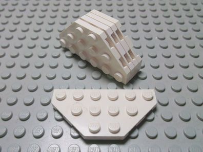 Lego 5 Platten 3x6 2x diagonale Ecken weiß 2419 Set 7261 7734 10211 7645
