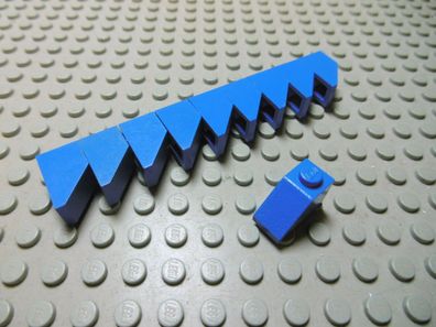 Lego 10 Stück Schrägsteine 45 Grad mit Steg 1x2 Blau Nummer 3040