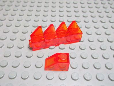 Lego 5 Stück Schrägsteine 45 Grad 1x2 Transparent Orange Nummer 3040