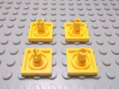 Lego 4 Platten 2x2 gelb mit Pin  2476   Set 4789 4940 4980 