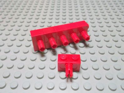 Lego 6 Steine 1x2 rot mit Pin 2458 Set 6046 6456 7683 6291