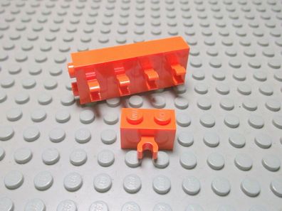 Lego 5 Steine 1x2 vertikal Clip orange 30237b Set 4434