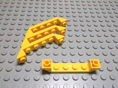 Lego 4 Schrägsteine 6x1-1x4 negativ 45 Grad gelb 52501 Set 4207 5887 7789 7937