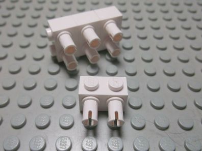 Lego 4 Steine 1x2 weiß mit Doppel Pin 30526 Set 7315