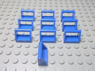 Lego 10 Fliesen 1x2 mit Griff Blau 2432 Set 7891 8303 7894 7161