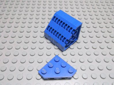 Lego 10 Platten 3x3 diagonale Ecke blau 2450 Set 4417 7066 6955 8462