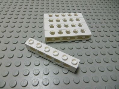 Lego 5 Lochsteine 1x6 weiß 3894 Set 7208 7659 9441 7237