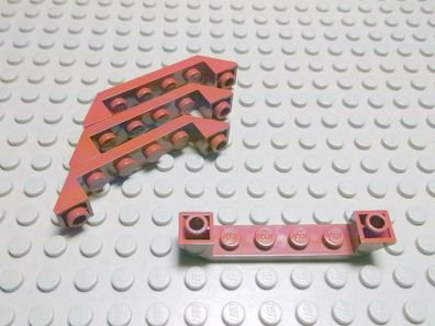 Lego 4 Schrägsteine 6x1-1x4 negativ 45 Grad neubraun 52501 Set 40011 7197