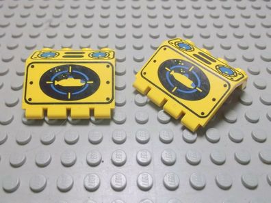 Lego 2 Scharnier Panel 2x4x3 gelb Aqua 2582px2 Set 1822 6175 6195