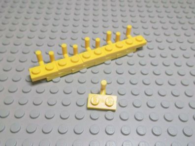 Lego 10 Gelbe Plättchen 1x2 mit Haken 4623 Set 4552 6150 7047 7726