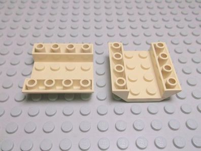Lego 2 Schrägsteine negativ 45 Grad 4x4 tan beige 4854 Set 2879 4507 4733 5909