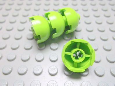 Lego 4 Rundsteine Kappe 2x2 hellgrün lime Kreuzloch 553b Set 8077 8707 7298 896