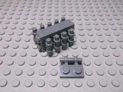 Lego 10 Platten 1x2 mit Griff neudunkelgrau Nummer 2540