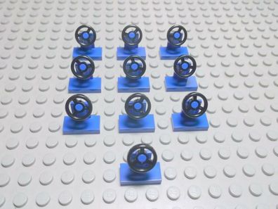 Lego 10 Lenkräder blau 3829c01 Set 7891 6554 7639 4210