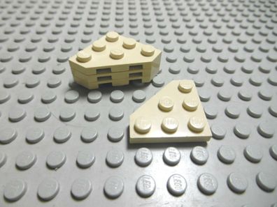 Lego 4 Platte 3x3 diagonale Ecke tan beige 2450 Set 10143 41015 6210 10124