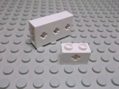 Lego 4 Steine 1x2 Kreuzloch weiß 32064 Set 7869 9457 8076 8682