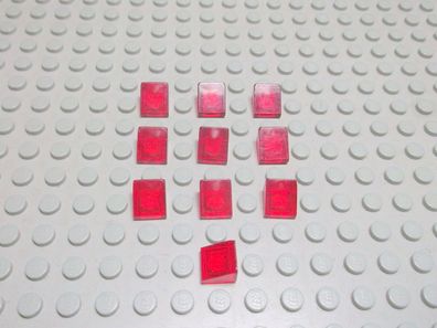 Lego 10 Dachsteine 1x1 30 grad transparent rot 50746 o.54200 Set 6753 8668 8633
