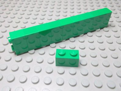 Lego 10 Basic Steine 1x2 hoch grün 3004