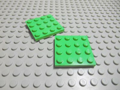 Lego 2 Platten flach 4x4 medium hellgrün 3031 Set 5873 10729 21118 21127
