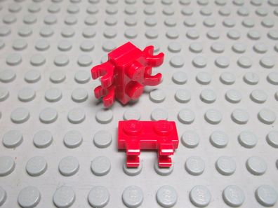 Lego 3 Platten 1x2 doppelcilp horizontal rot 60470b Set 6914 5888 70725 70129