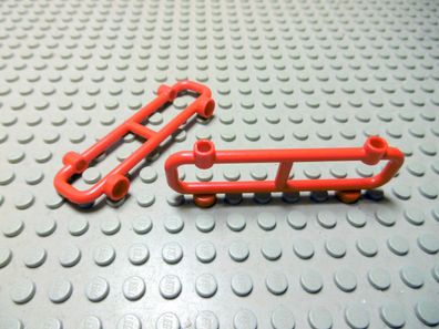 Lego 2 Zäune Geländer 1x8x2 rot 2486 Set 4620 6597 6426 6671