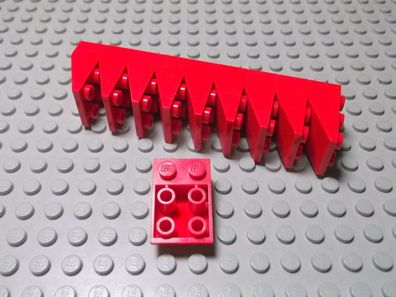 Lego 10 Steine 33 Grad Negativ 2x3 rot ohne Steg Nummer 3747a
