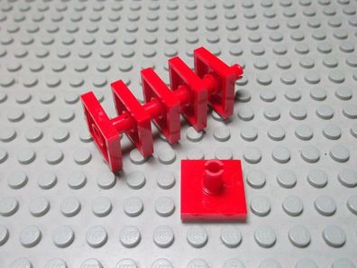 Lego 6 Fliesen 2x2 mit Pin rot 2460 Set 9446 2149 7659 10198