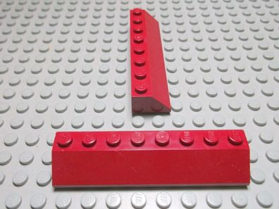 Lego 2 Schrägsteine 2x8 45 Grad dunkelrot 4445 Set 10155 5766 7298 7259