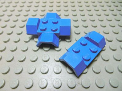 Lego 3 Platten 2x4 Kotflügel blau Glatt 3787 Set 6682 6584 6605 1572 608