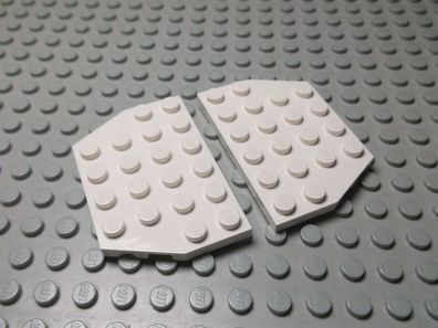 Lego 2 Platten 4x6 2 diagonale Ecken weiß 32059 Set 6453 7198 7264 9449